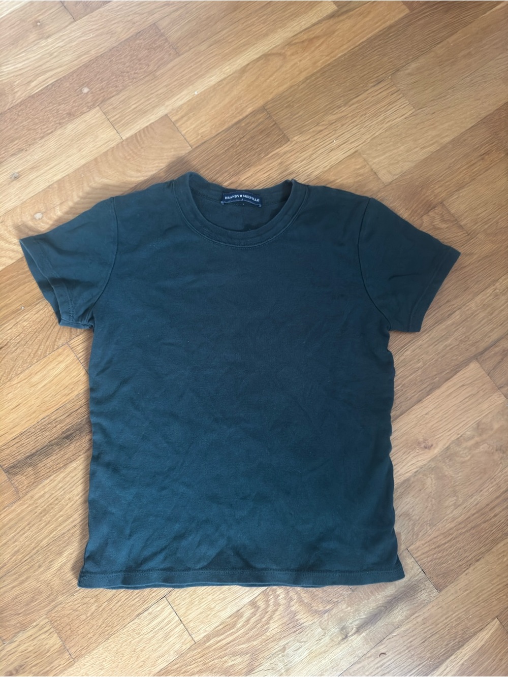 Brandy Melville Dark Green Short Sleeve Crew Tee